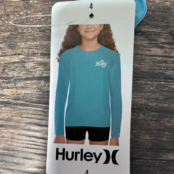 Hurley Youth Long Sleeve UPF Swim Top - Blue - Picture 3 of 4